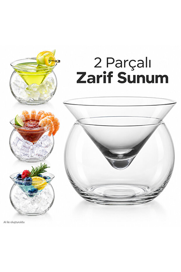 1 Piece (2 Pieces) Glass Fruit, Liquor, Cocktail, Caviar Glass Set