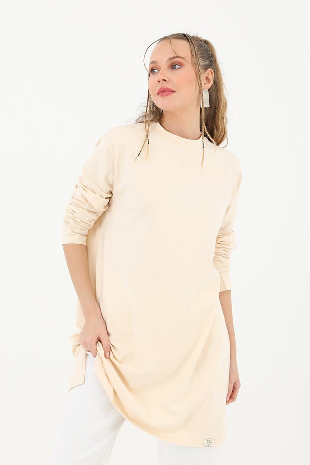 Kadın Basic Tunik - 30726TUN Bej