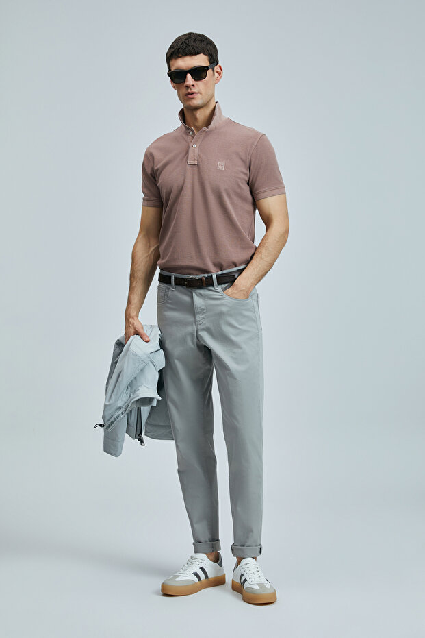Helt Spor 5 Pocket Men's Trousers Slim Fit Gray
