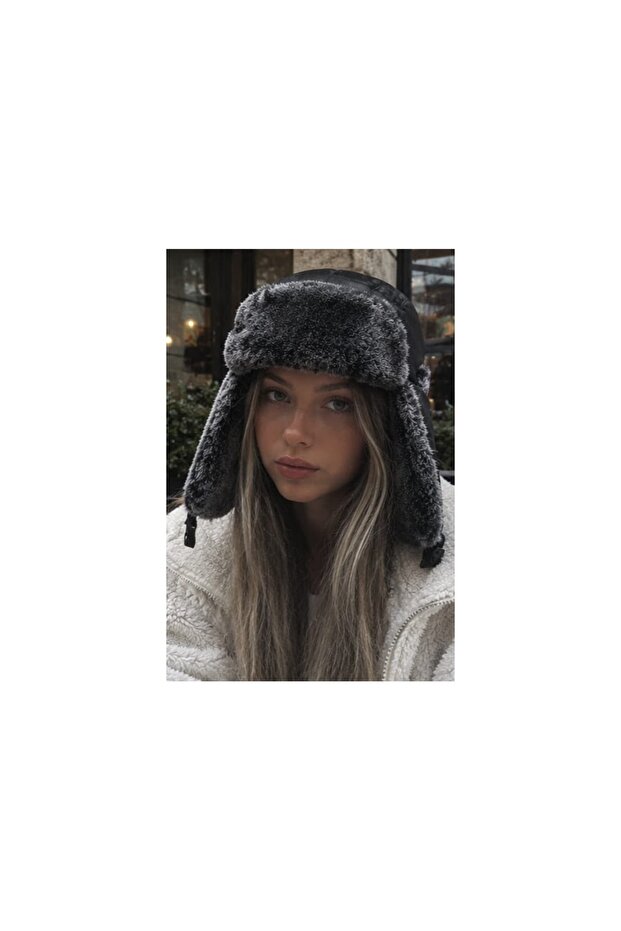 Women's Winter Fur-Lined Eared Ushanka Hat | Waterproof Faux Leather External Surface Pilot Beanie
