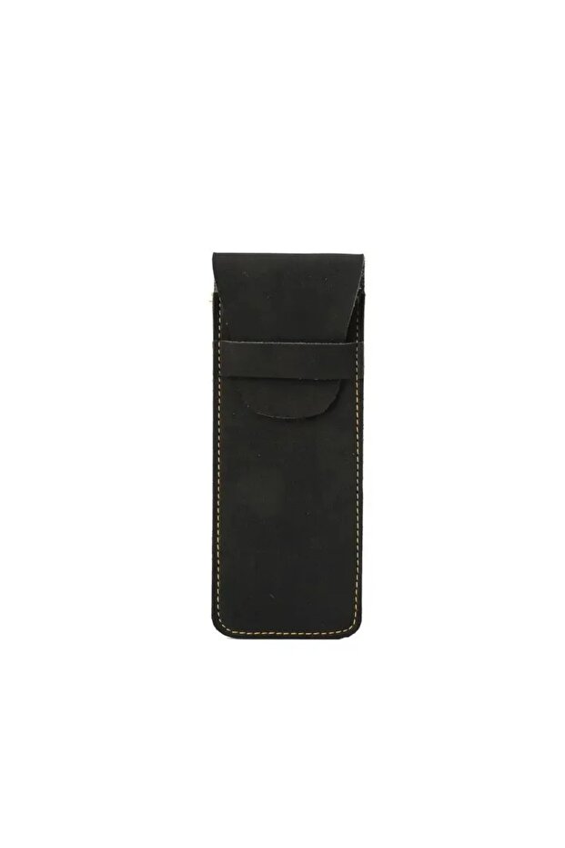Black Vintage Frosted PU Leather Flap Pen Case High-end Fountain Pen Protective Sleeve Large Capacit