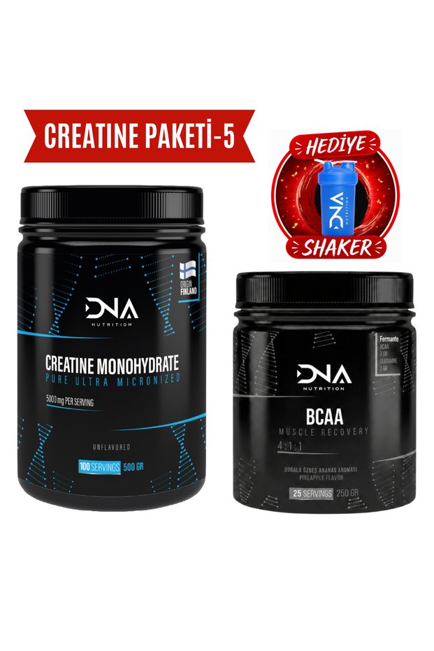 Creatine Package-2 (Creatine 500Gr+Bcaa 250Gr Pineapple Flavored+Shaker)