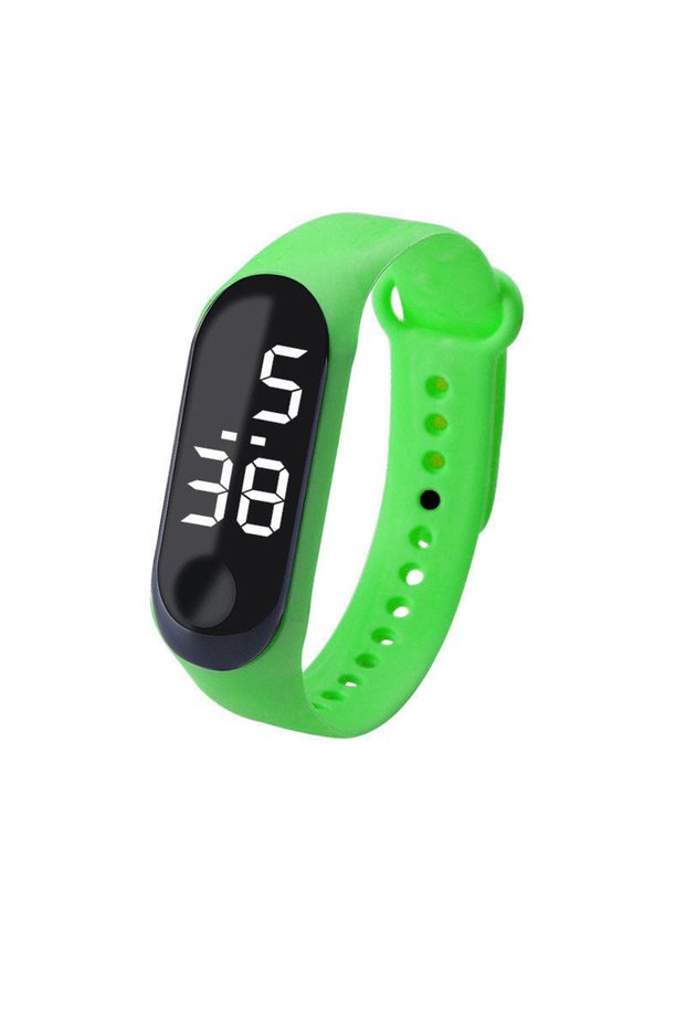 Green Sports Digital Children Watches Women Sport Wristband Bracelet Touch LED Watch for Girls Water