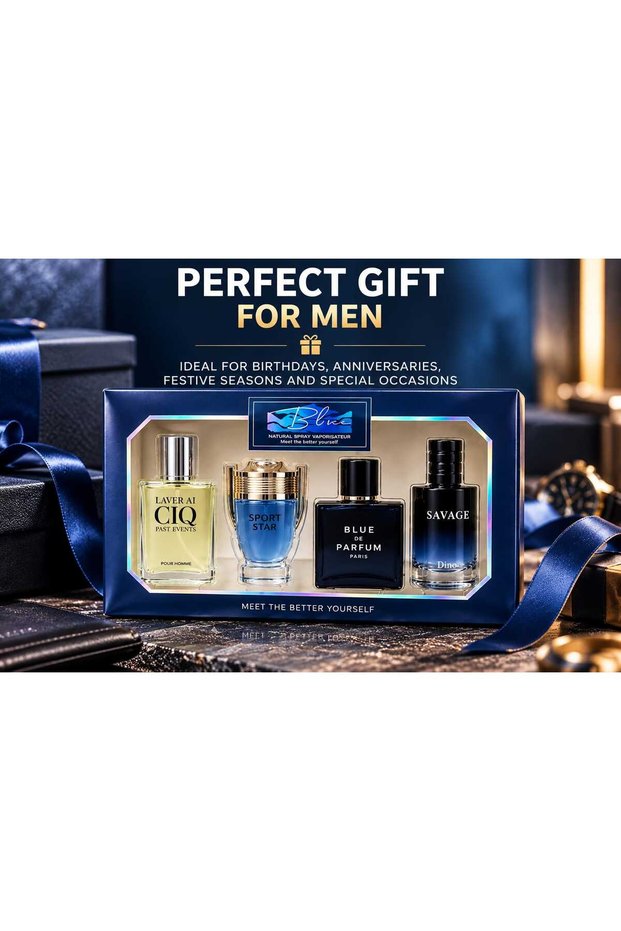 Men’s Luxury Cologne Gift Set - blue pour homme