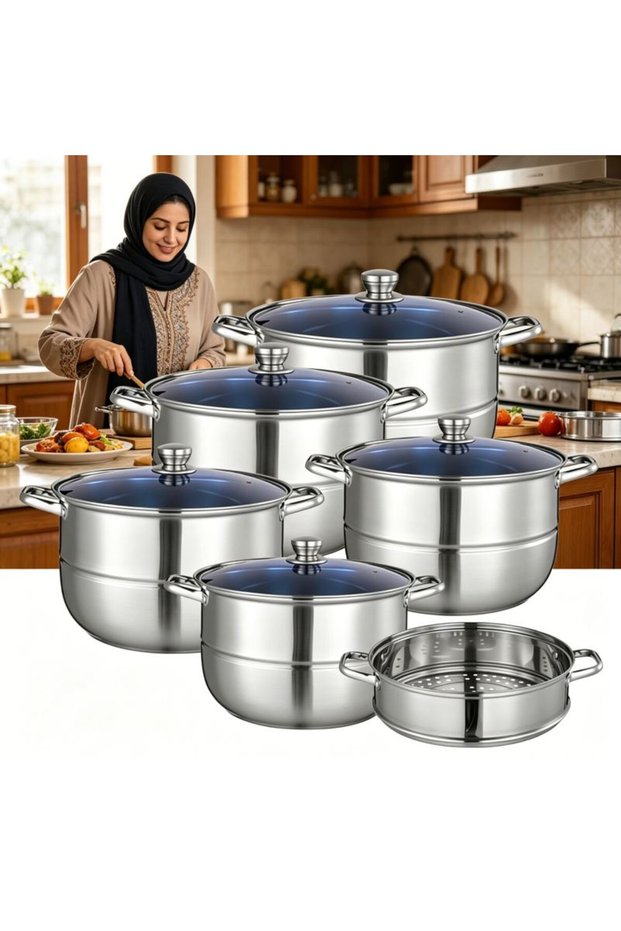 11-Piece Stainless Steel Soup Pot & Cookware Set