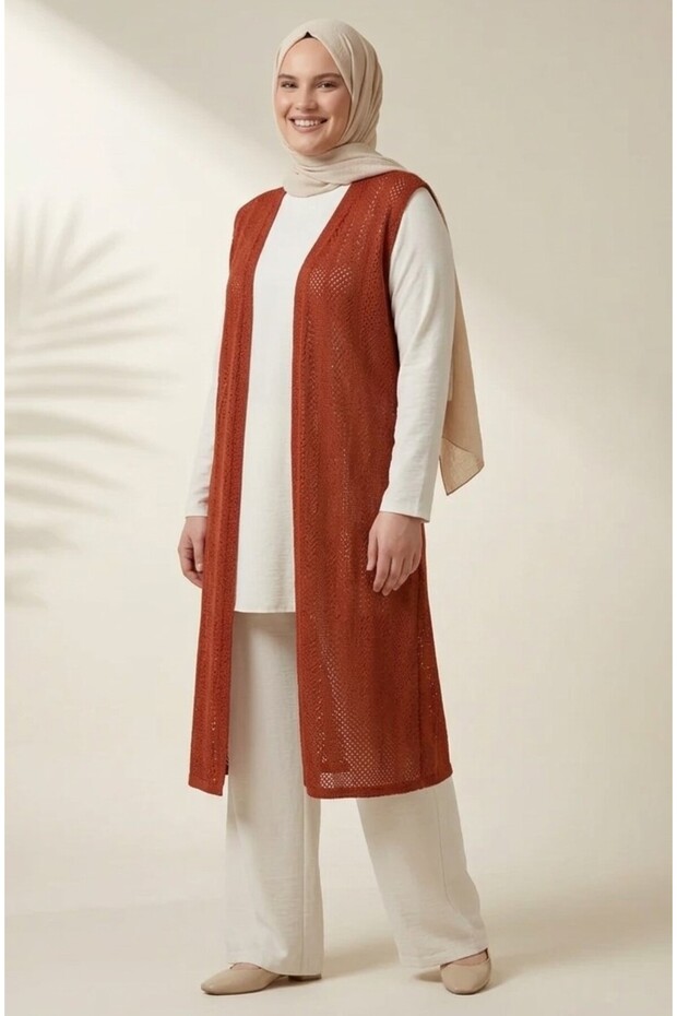 Relaxed Fit Lace Vest Plus Size Long Vest Soft Breathable