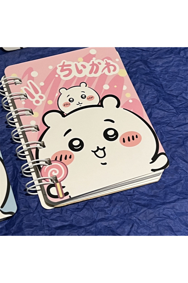 pink Chiikawa Kawaii Cartoon Spiral Notebook with Stickers Cute Student Diary Journal Planner Statio