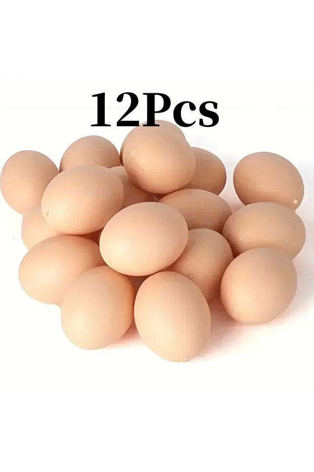 12Pcs 6/12Pcs Plastic Eggs Chicken House Small Fake Eggs Farm Animal Supplies Cages Accessories Guid