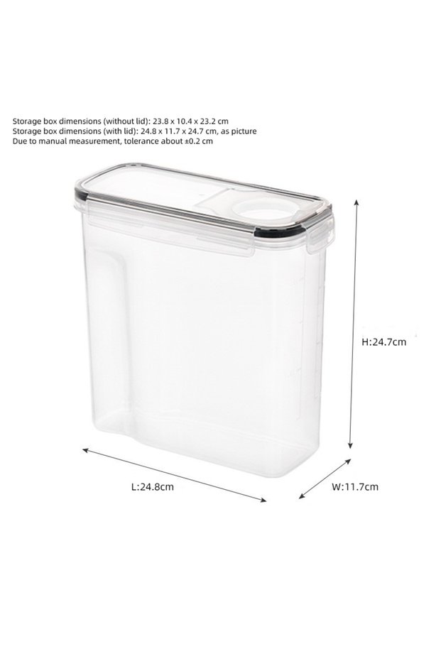 4L 2.5/3.6/4L Kitchen Sealed Tank Flap Grain Storage Box Refrigerator Side Door Plastic Storage Box