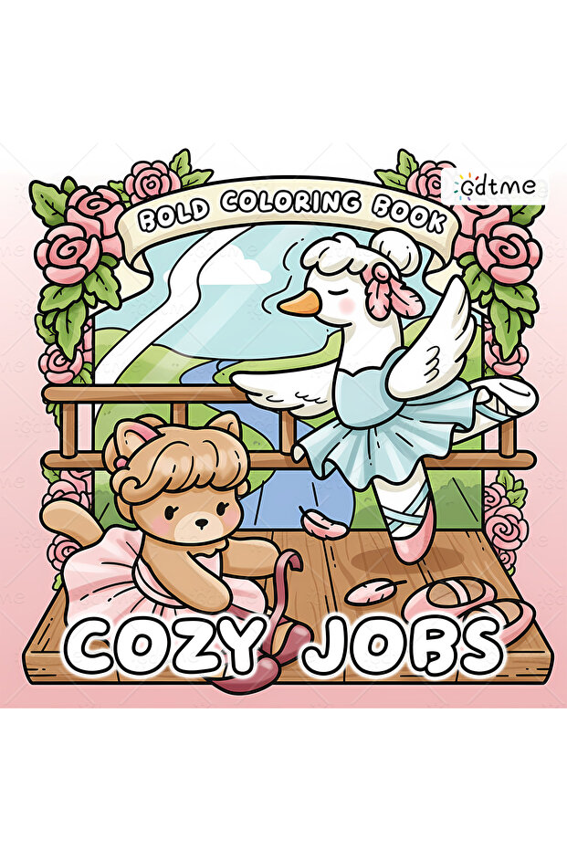 20x20cm 24pages COZY JOBS Bold-easy Patterns Coloring Book for Adults Cute Drawing Book Perfect Gift