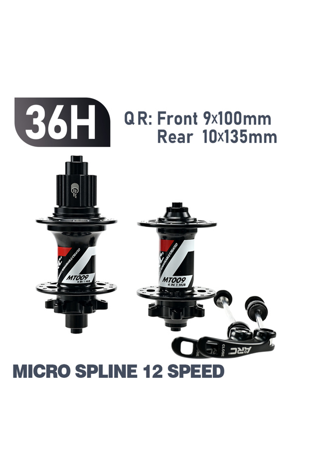 36H MS QR ARC Bearing Hub 6 Pawls 28 32 36 Holes QR THRU Axle MTB Mountain Bike Hub Front & Rear 10x