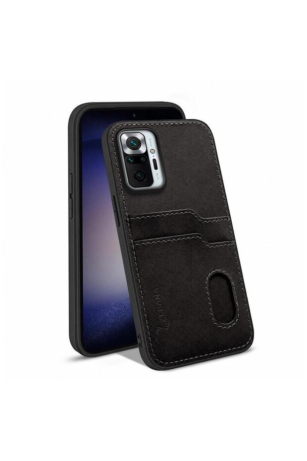 Xiaomi Redmi Note 10 Pro Max Compatible Case Luxury Leather Case with Card Holder Black