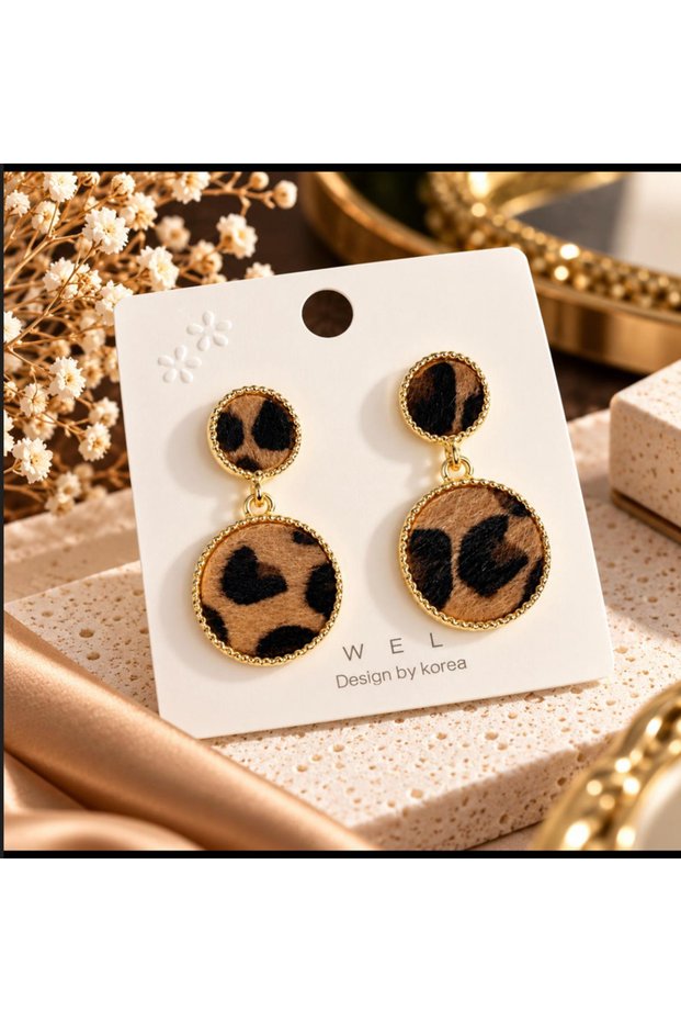 Leopard Fur Textured Women's Earrings