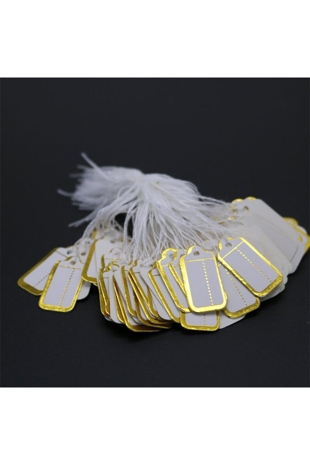 500Pcs Gold 100/500Pcs Jewelry Price Tags Gold Silver White Merchandise Cloth Pricing Price Label J