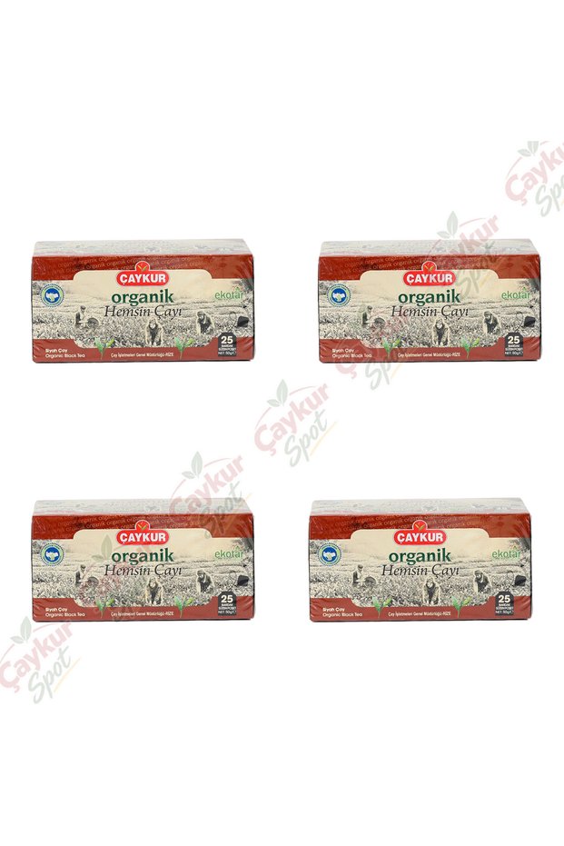 Organic Hemşi̇n Bardak Sachets 50 Gr X 4 Pieces in a Box of 25 Ekotar Certified Black Tea
