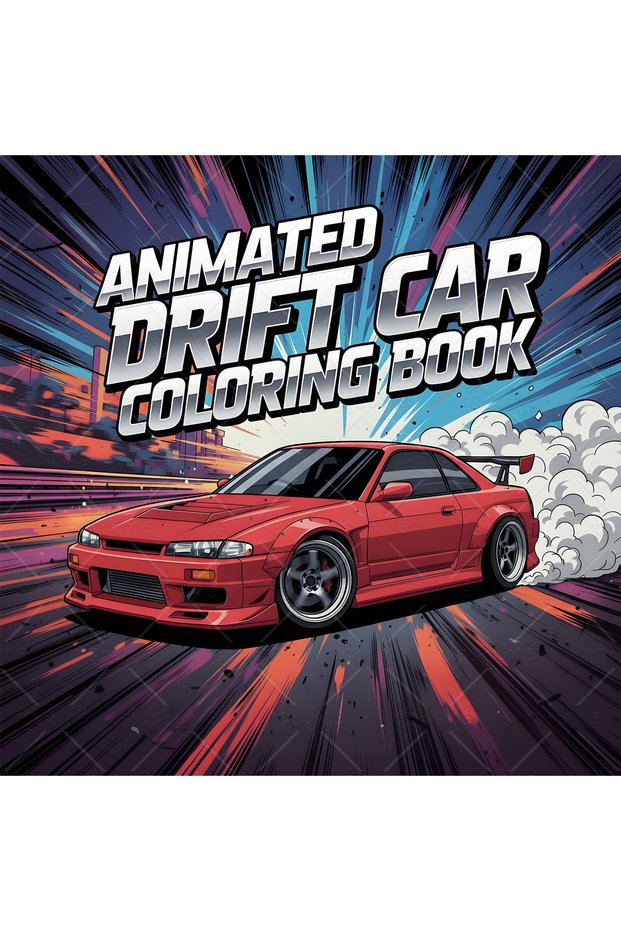 MULTI ANIMATED DRIFT CAR Bold-easy Patterns Coloring Book for Adults Cute Drawing Book Perfect Gift