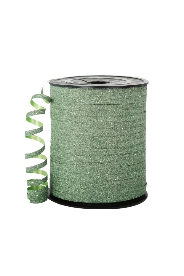 L Green 250 Yards of Green Glitter Ribbon - Mixed Color Plastic Ribbon for Gift Wrapping, Crafts, We