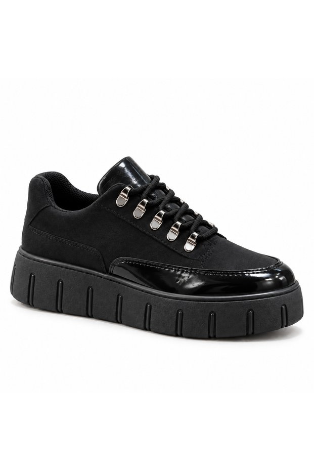 Bt 600 Charcoal Black Suede Black High Sole Men's Casual Sneaker