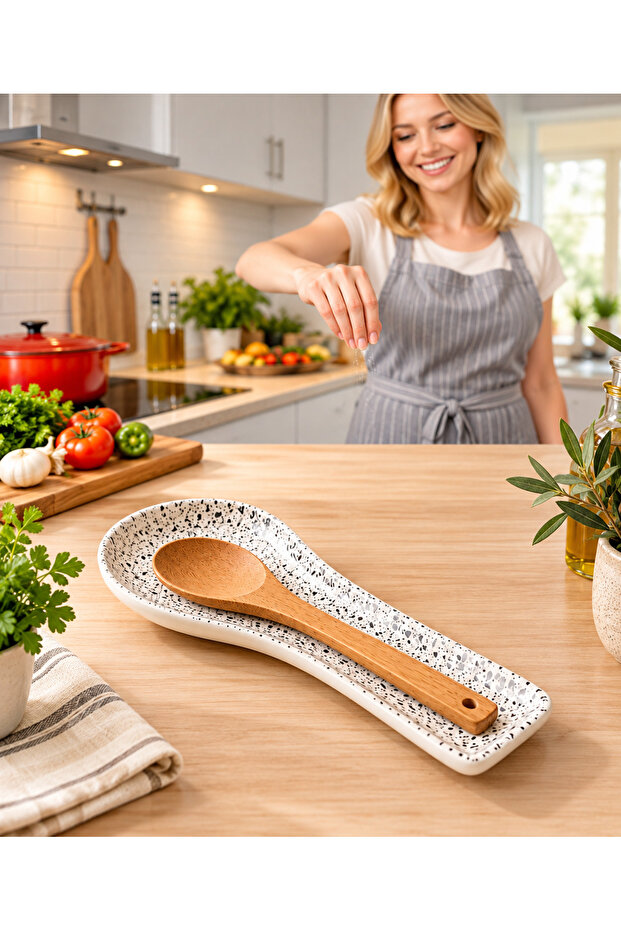 Ceramic dirty spoon holder - countertop ladle dirty spoon coaster handmade custom design spoon holder spoon coaster organizer