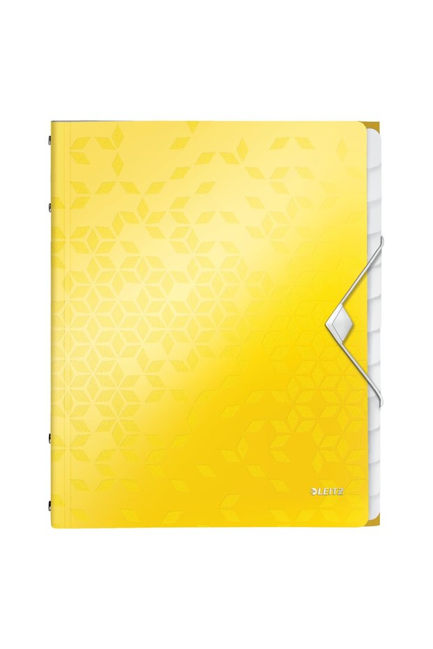 Plastic map with 12 compartments yellow WOW