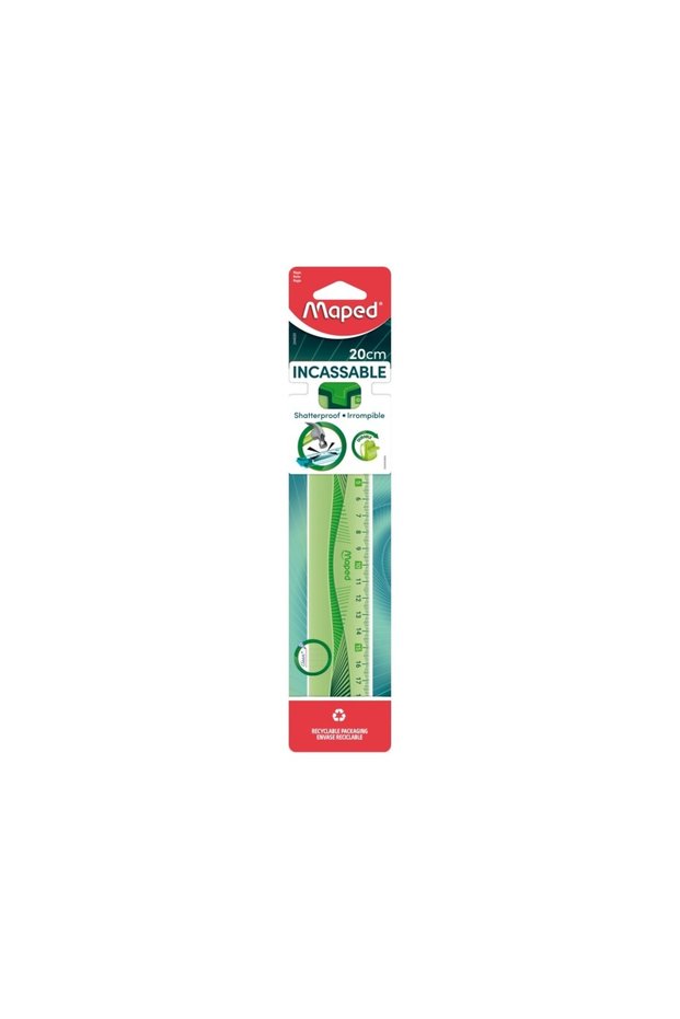 Ruler Unbreakable 20 cm green