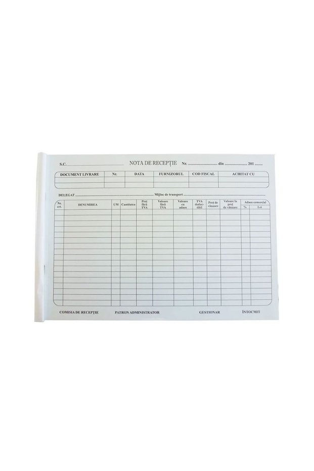 RECEIPT NOTE OLD MODEL SELF-COPIING