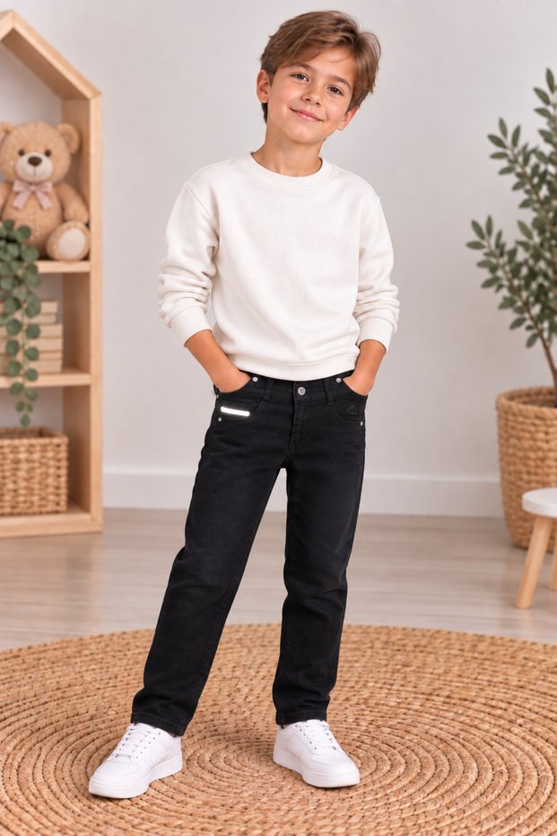 Classic Model Boys' Jeans Black 8402