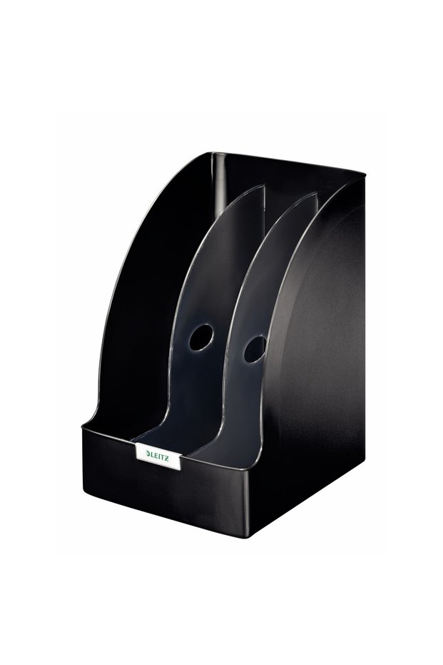 Suport documente din plastic cu 3 compartimente, negru