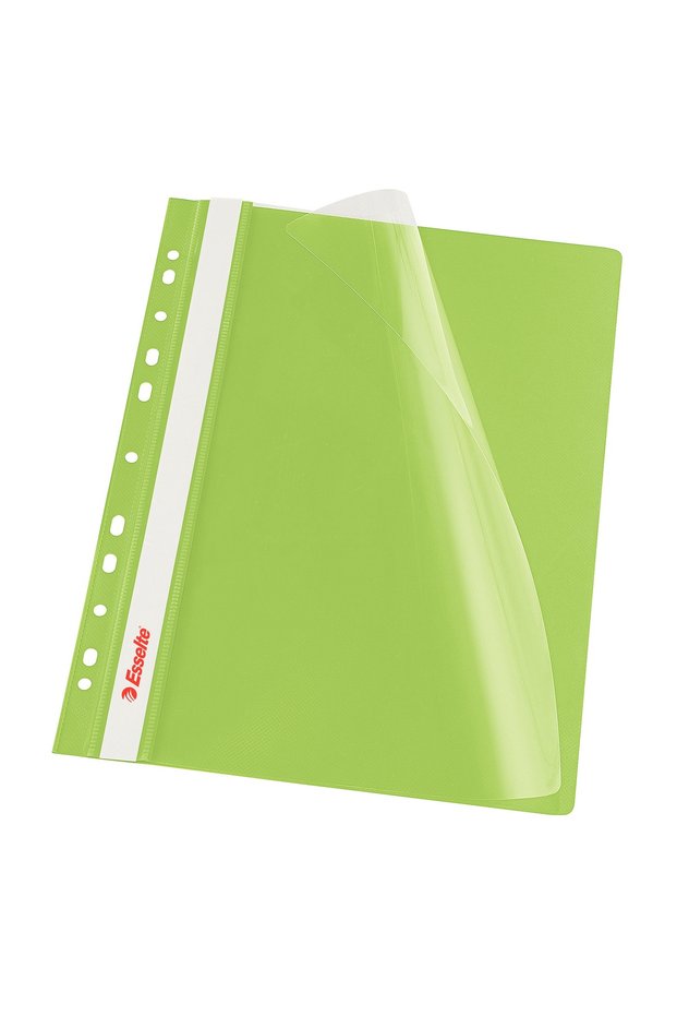 Plastic folder with rail and multiperforations green 10/SET