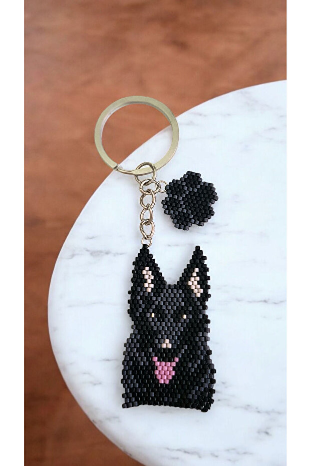 Miyuki Beads Handmade Dog and Paw 3 Keychain/Bag Ornament