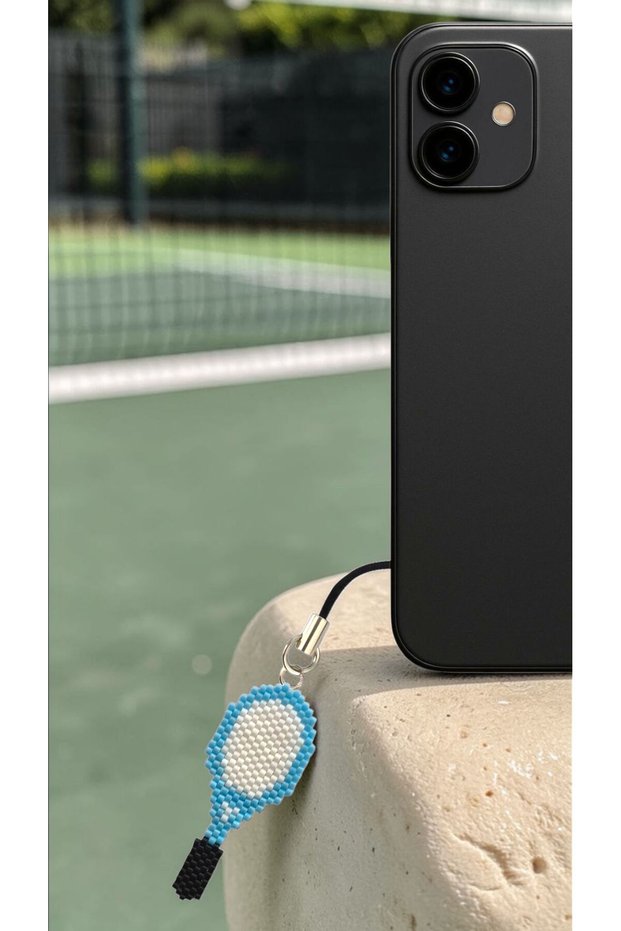 Miyuki Beads Handmade Tennis Racket Phone Charm - Charm 1