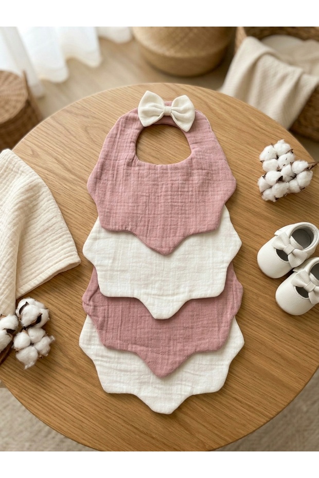 Baby Girl Bowknot Feeding Bib Cotton Fabric