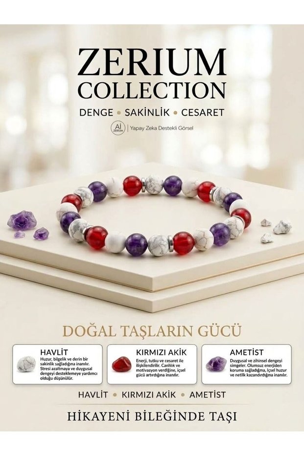 Real Natural Stone Bracelet Emotional Energy and Motivation Howlite Red Agate Amethyst Stone