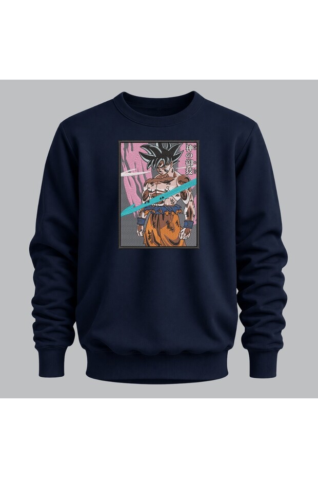 Goku Dragon Ball Anime Embroidered Crew Neck Sweatshirt Unisex