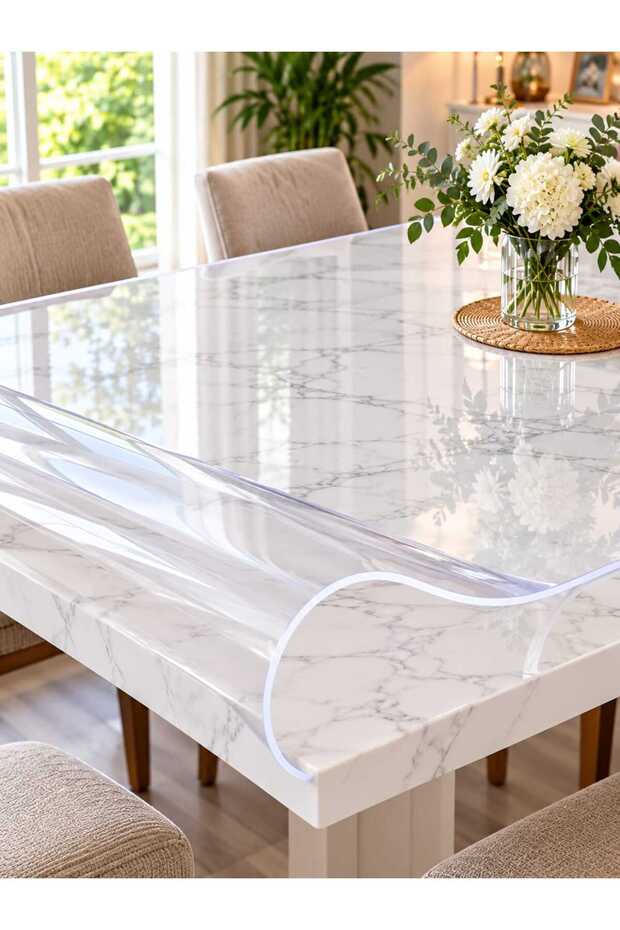 1.5 mm Net Thickness Transparent Thick Stain-Resistant Liquid-Proof Temperature-Resistant Pvc Table Protector Mica Tablecloth Table Protector