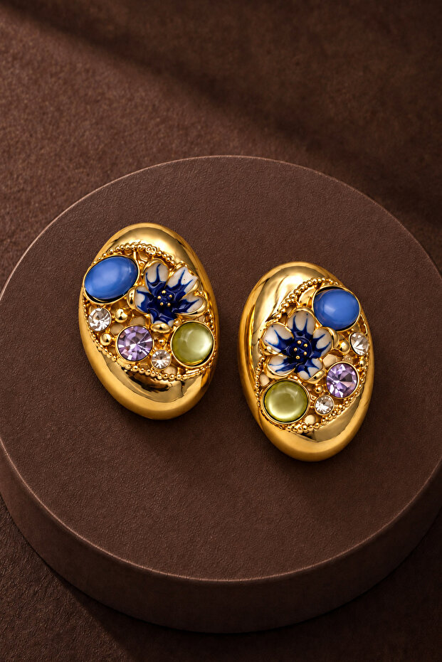 Floral Road Ellipse Women's Earrings