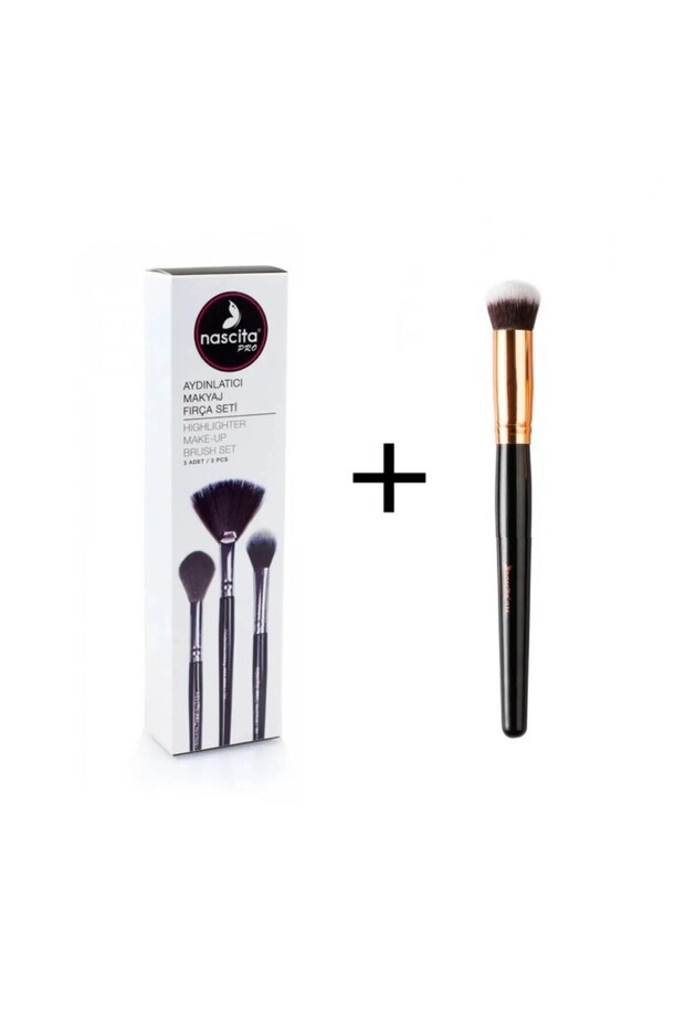 Illuminating Makeup Brush Set - 49 + Oval Concealer Brush - 136