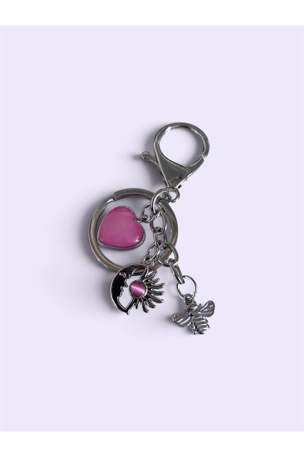 Pink Heart&Moon Sun&Bee Figured Keychain&Bag Charm