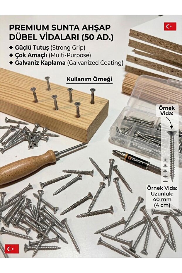 4 CM AHŞAP DÖBEL SUNTA VİDASI
