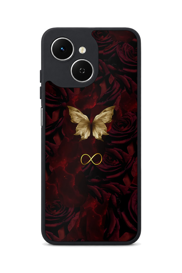 Spark 40C Compatible Burgundy Rose Patterned Camera Protected Shockproof Case