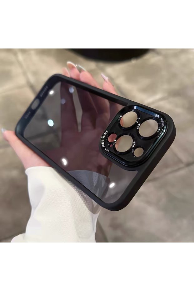 Compatible with iPhone 14 Pro - Metal Guard – Non-Yellowing Hard Mica Case with Metal Buttons and Metal Camera Frame