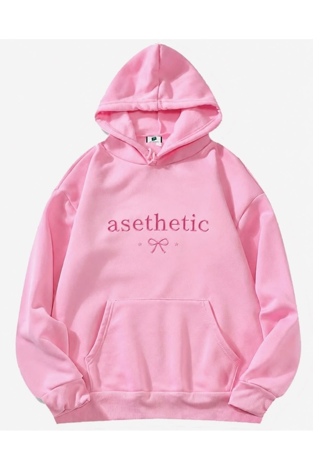 Asethetic Printed Premium Oversize Hooded 3 Thread Cotton Sweatshirt