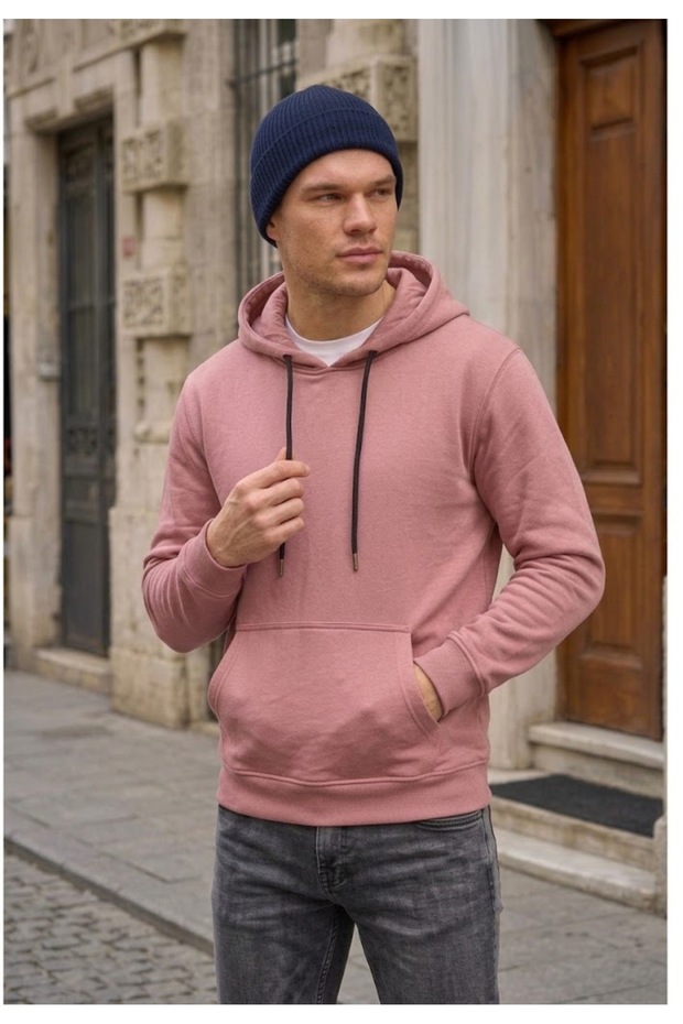 Unisex Kapüşonlu Basic Sweatshirt