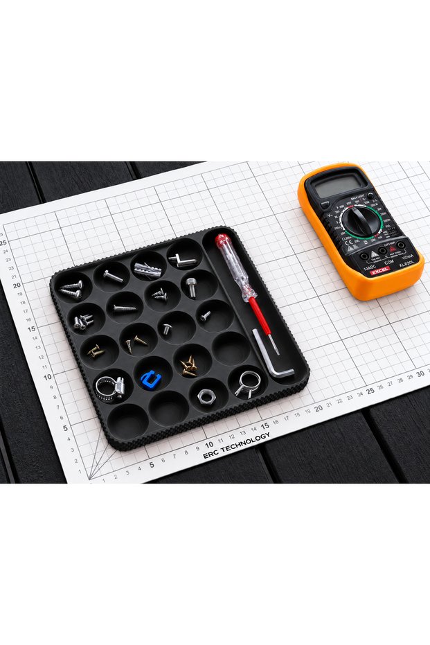 Multi-Compartment Hardware Organizer Tray – Screw, Dowel, and Small Parts Organizer 18X18Cm