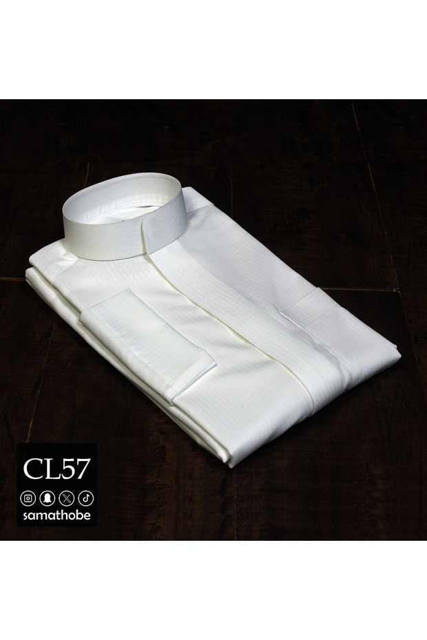 ثوب رجالي جاهز CL57 طول 56 مقلم خفيف سكري