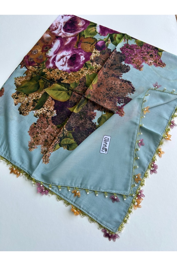 Hand Work Needlepointed Square Writing 100X100 cm Handcrafted