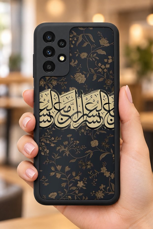 حافظة مقاومة للصدمات متوافقة مع هاتف سامسونج جالاكسي A13 / A23 مع حماية للكاميرا بنمط LineArt