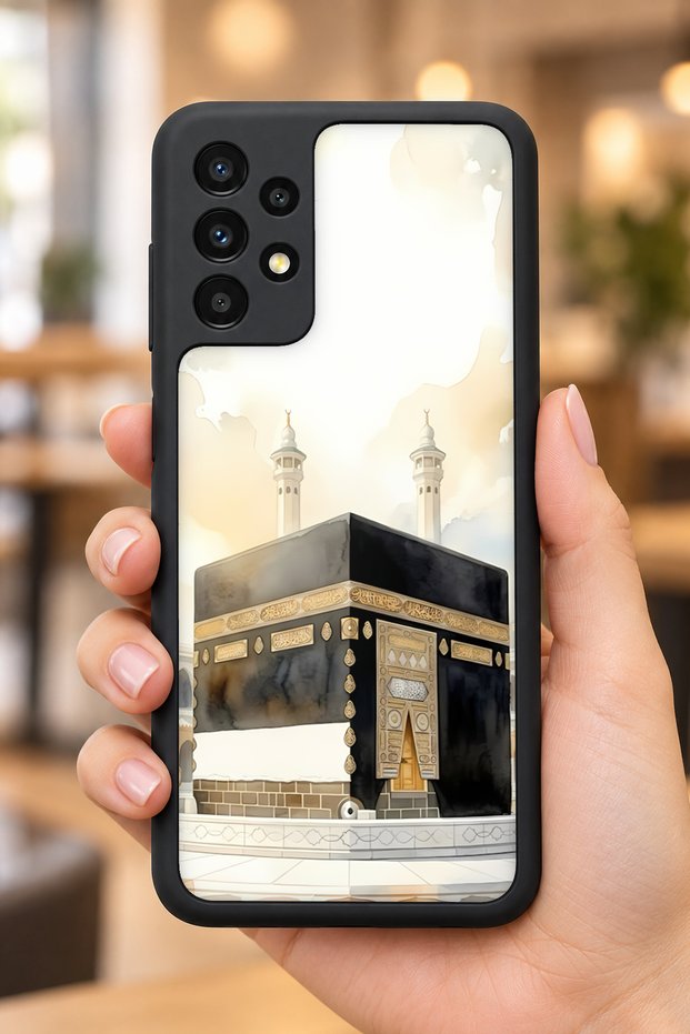 حافظة مقاومة للصدمات متوافقة مع هاتف سامسونج جالاكسي A13 / A23 مع حماية للكاميرا بنمط مكة
