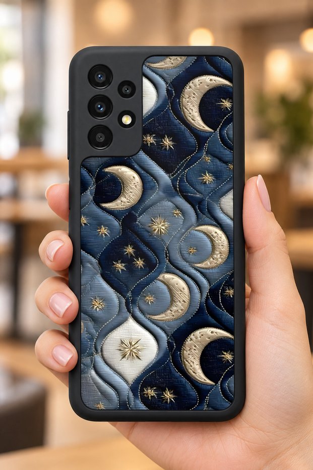 Samsung Galaxy A13 / A23 Compatible Crescent Pattern Shockproof Case with Camera Protection