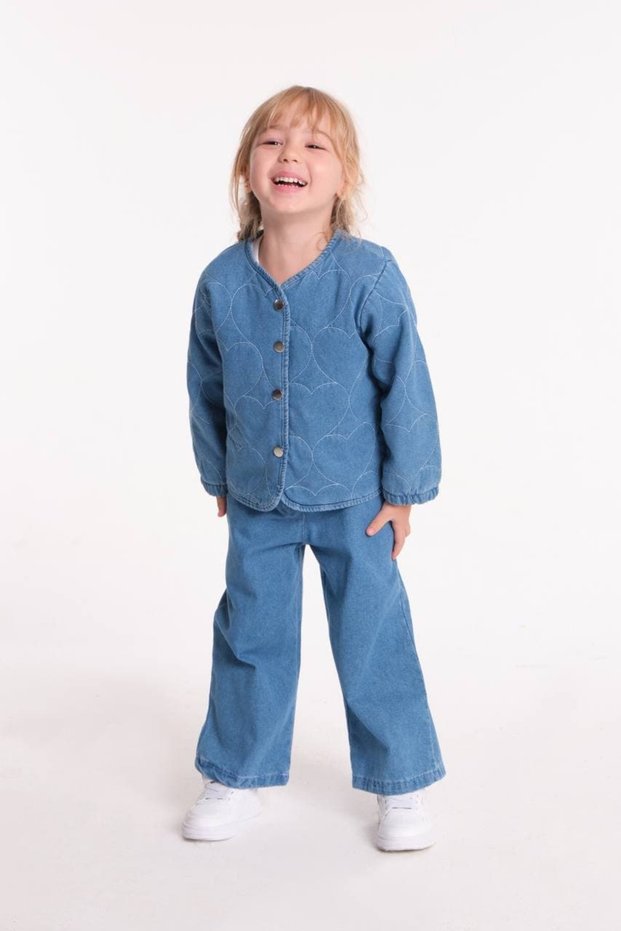 Quilted Jacket and Jeans 2-Piece Set